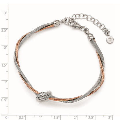 7.5 Inch Sterling Silver Rose Gold-Plated 7.5In/1In Ext Bracelet