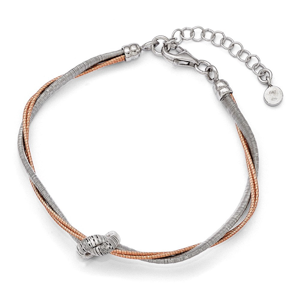 7.5 Inch Sterling Silver Rose Gold-Plated 7.5In/1In Ext Bracelet