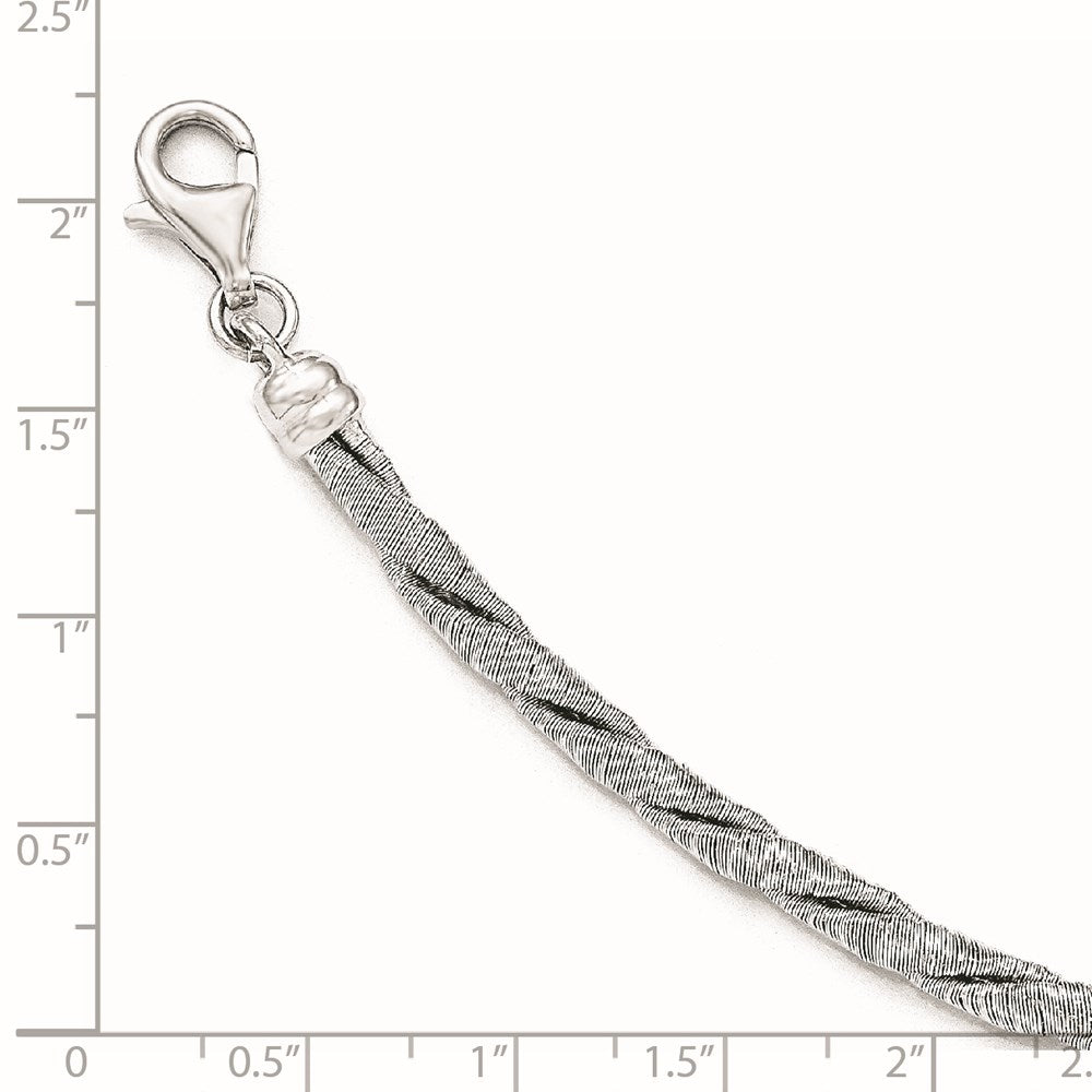 7.5 Inch Sterling Silver Textured W/2In Extender Bracelet