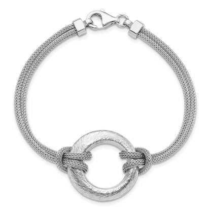 7.5 Inch Sterling Silver Textured Bracelet
