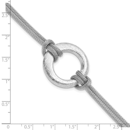 7.5 Inch Sterling Silver Textured Bracelet