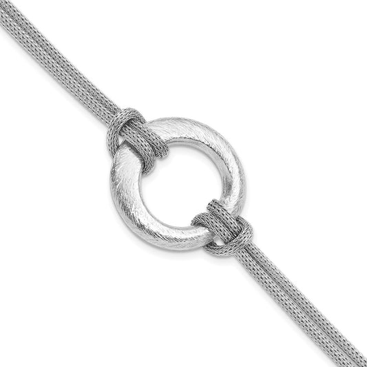 7.5 Inch Sterling Silver Textured Bracelet