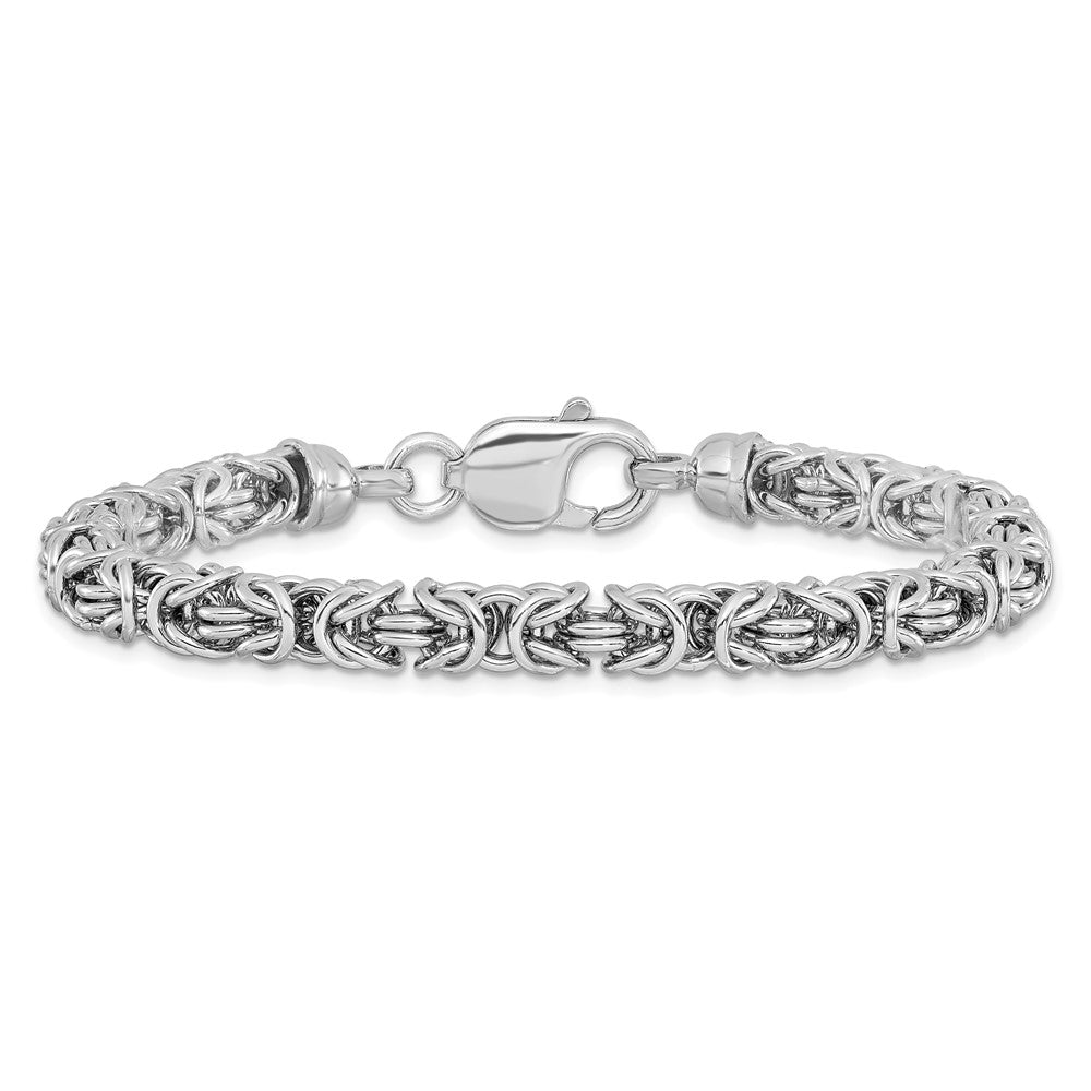 7.5 Inch Sterling Silver Rhodium-Plated Polished Link Bracelet