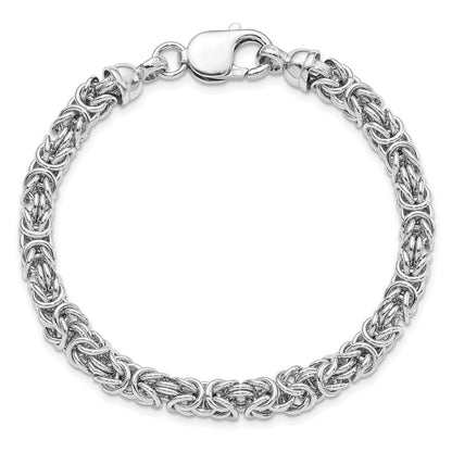 7.5 Inch Sterling Silver Rhodium-Plated Polished Link Bracelet