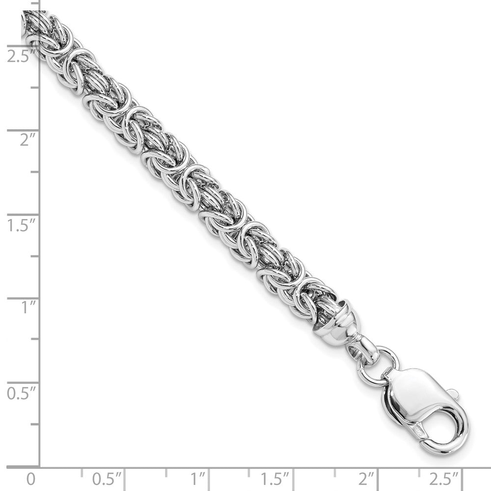 7.5 Inch Sterling Silver Rhodium-Plated Polished Link Bracelet