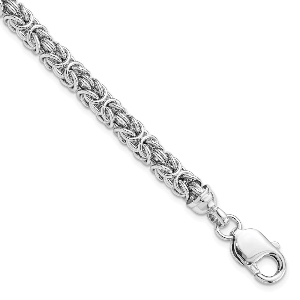 7.5 Inch Sterling Silver Rhodium-Plated Polished Link Bracelet