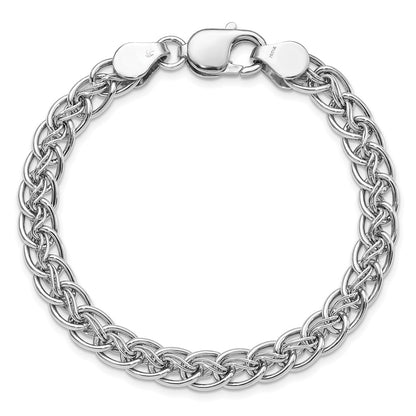 7.5 Inch Sterling Silver Rhodium-Plated Polished Link Bracelet