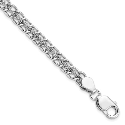 7.5 Inch Sterling Silver Rhodium-Plated Polished Link Bracelet