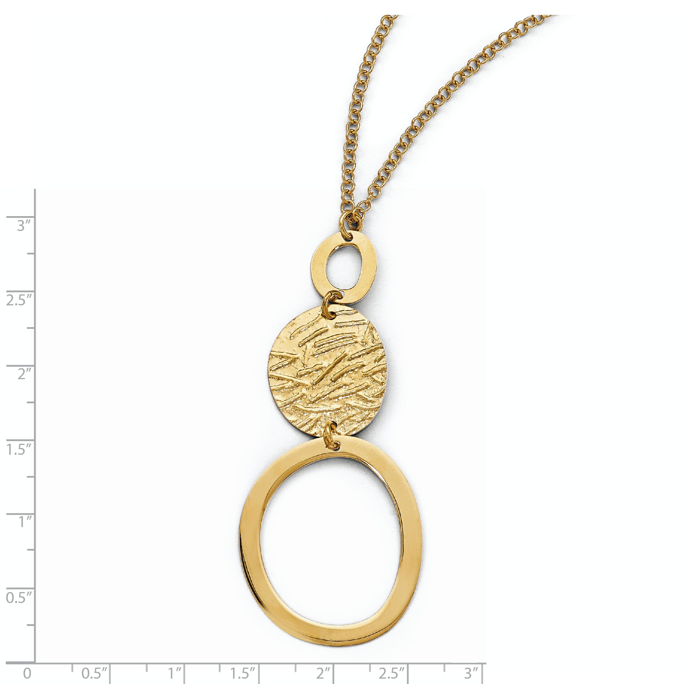 Ss/Gold Plated Sterling Silver Gold-Plated Textured W/2In Ext Necklace