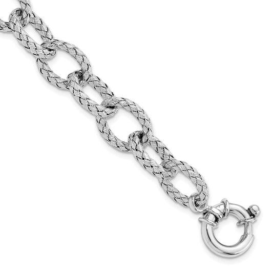 7.5 Inch Sterling Silver Woven Link Bracelet