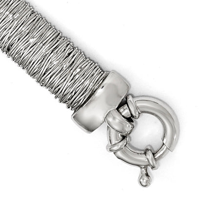 7.5 Inch Sterling Silver Polished And Textured Bracelet
