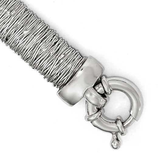7.5 Inch Sterling Silver Polished And Textured Bracelet