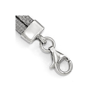 6.5 Inch Sterling Silver Polished Cz W/1.5In Ext. Bracelet