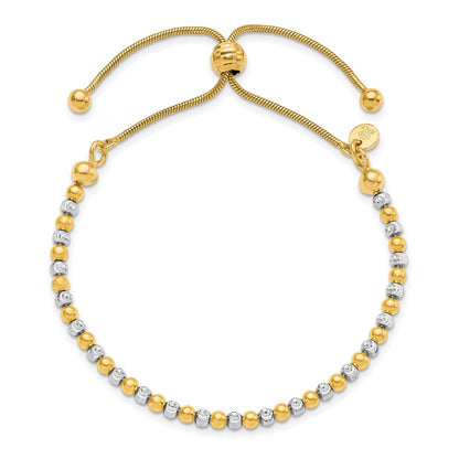 Ss/Gold Plated Sterling Silver Gold-Plated D/C Adjustable Bracelet