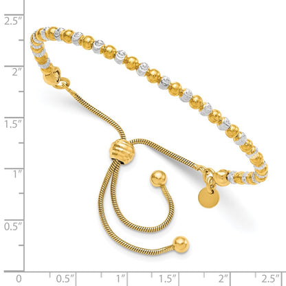 Ss/Gold Plated Sterling Silver Gold-Plated D/C Adjustable Bracelet