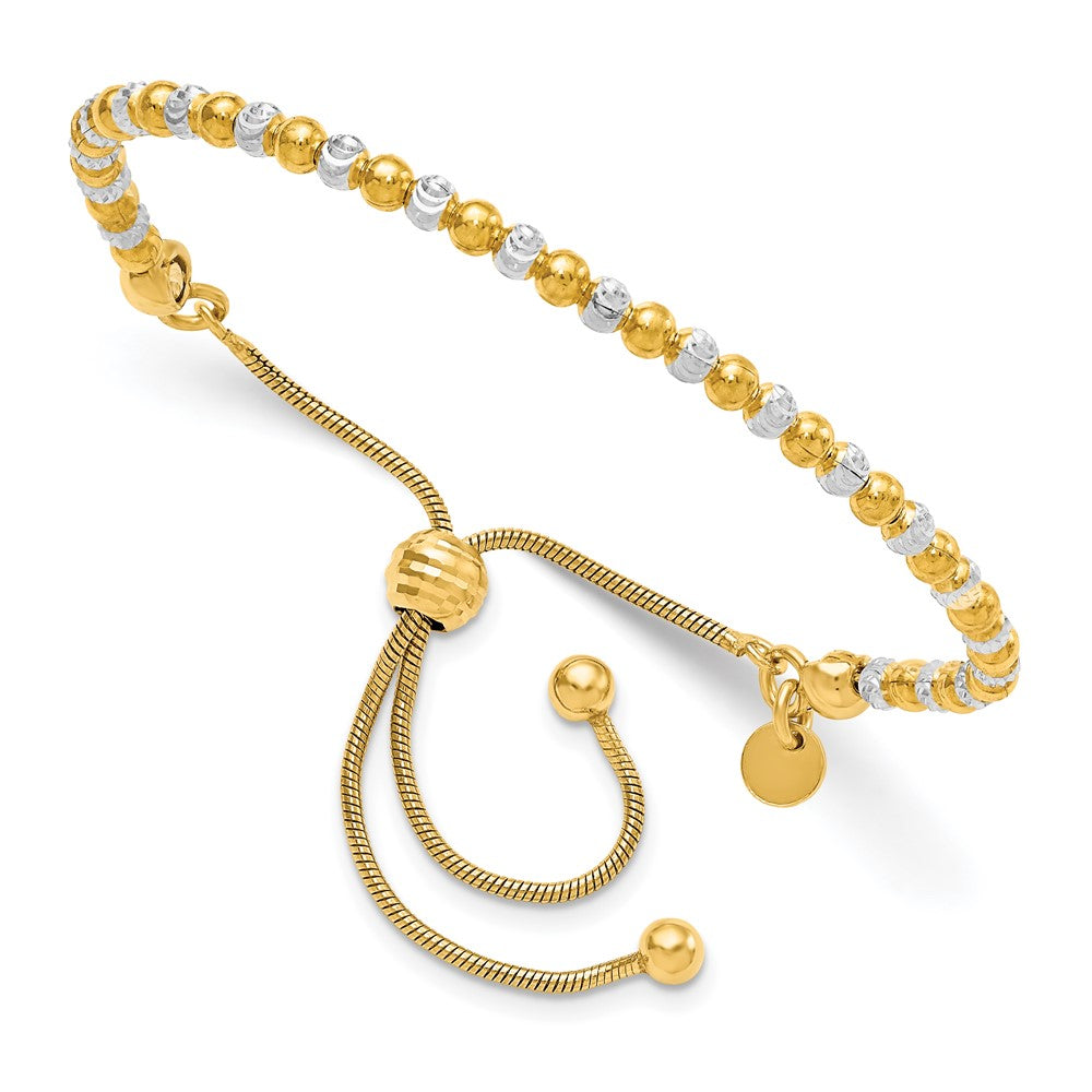 Ss/Gold Plated Sterling Silver Gold-Plated D/C Adjustable Bracelet