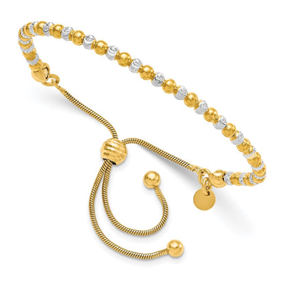 Ss/Gold Plated Sterling Silver Gold-Plated D/C Adjustable Bracelet