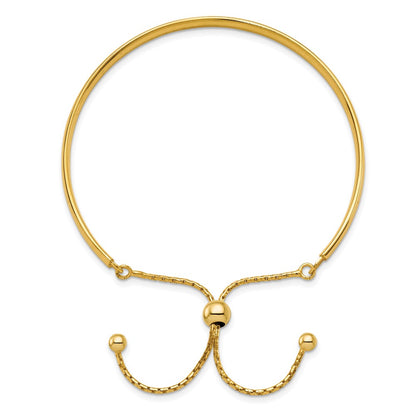 Ss/Gold Plated Sterling Silver Gold-Plated Polished Adjustable Bangle