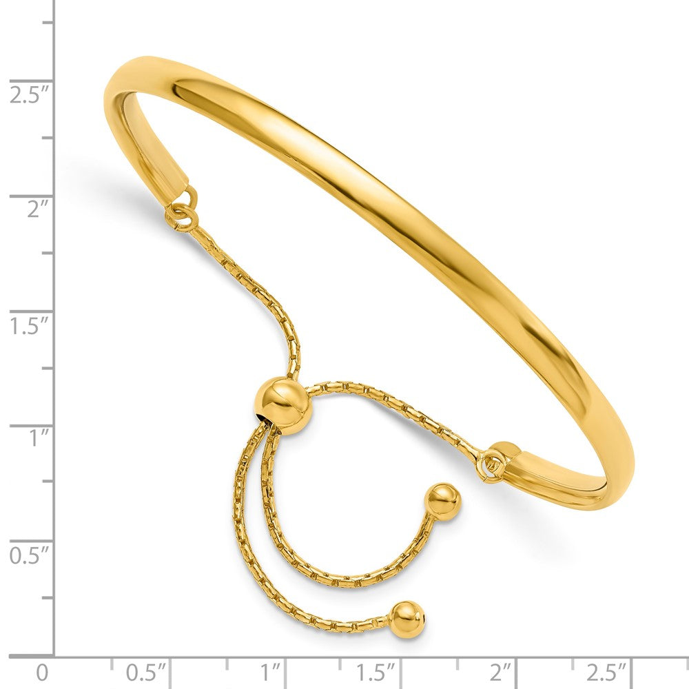 Ss/Gold Plated Sterling Silver Gold-Plated Polished Adjustable Bangle