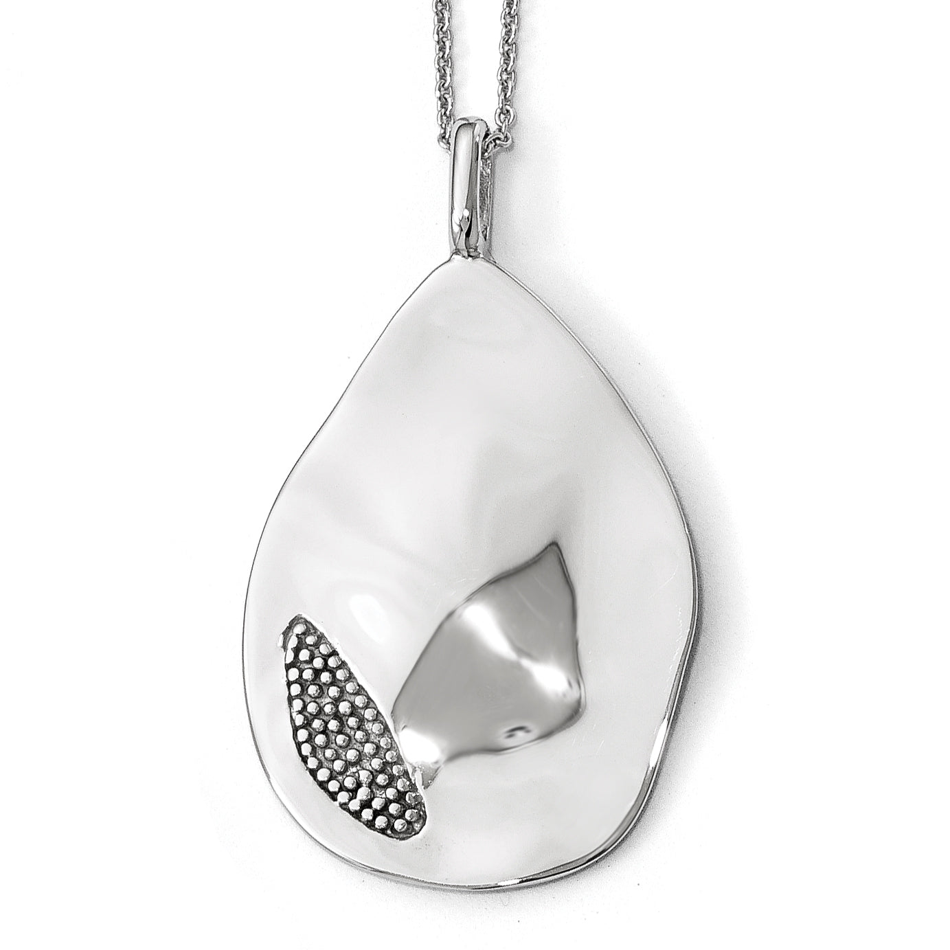 Sterling Silver Polished And Textured Pendant