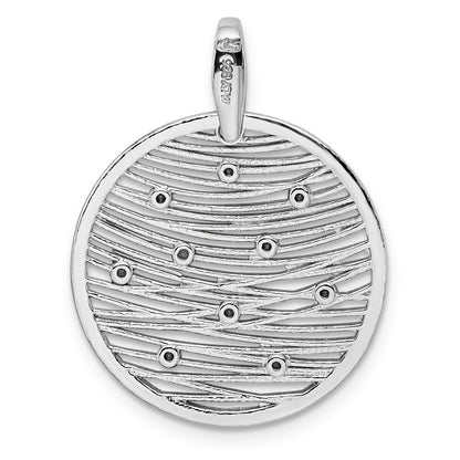 Sterling Silver Rh-Plated Polished Preciosa Crystal Pendant