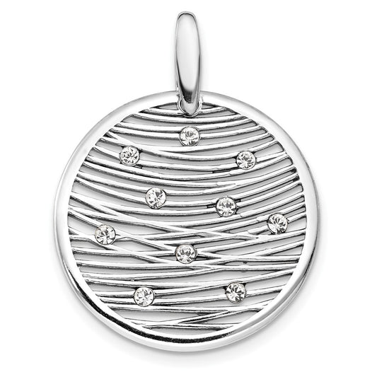 Sterling Silver Rh-Plated Polished Preciosa Crystal Pendant