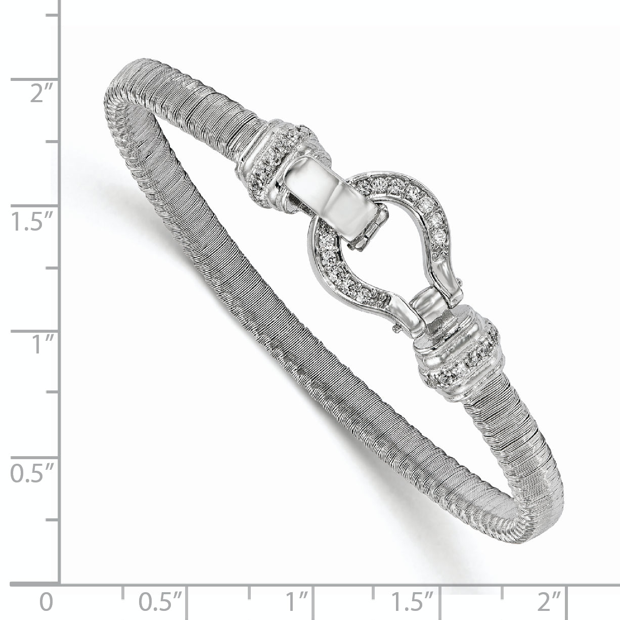 7.5 Inch Sterling Silver Cz Mesh Bracelet