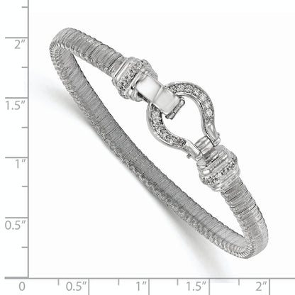7.5 Inch Sterling Silver Cz Mesh Bracelet