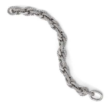 7.5 Inch Sterling Silver Polished And Textured Bracelet
