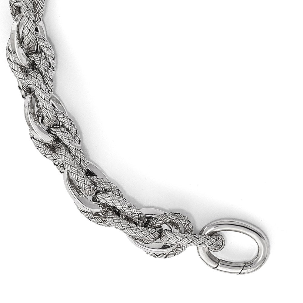 7.5 Inch Sterling Silver Polished And Textured Bracelet