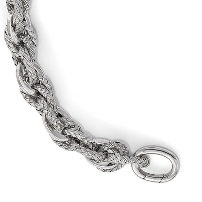 7.5 Inch Sterling Silver Polished And Textured Bracelet