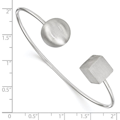 Sterling Silver Rhodium-Plated Radiant Essence Satin Bangle