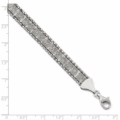7.5 Inch Sterling Silver Rhodium-Plated Bracelet