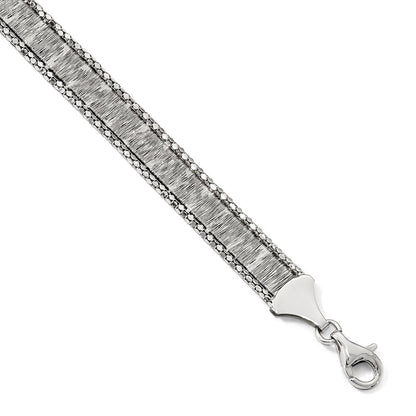7.5 Inch Sterling Silver Rhodium-Plated Bracelet
