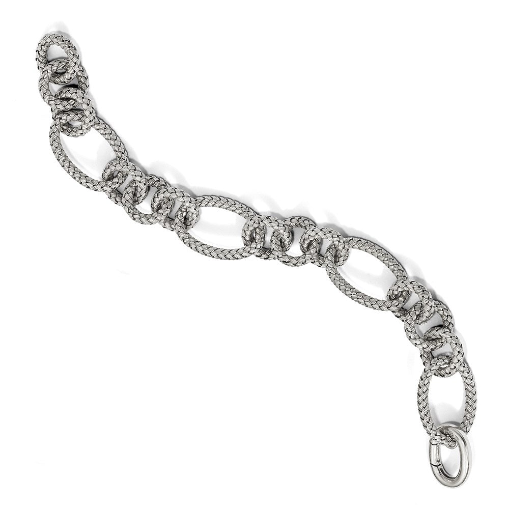 8.5 Inch Sterling Silver Polished Woven Link Bracelet