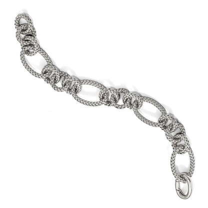 8.5 Inch Sterling Silver Polished Woven Link Bracelet
