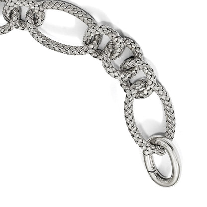 8.5 Inch Sterling Silver Polished Woven Link Bracelet