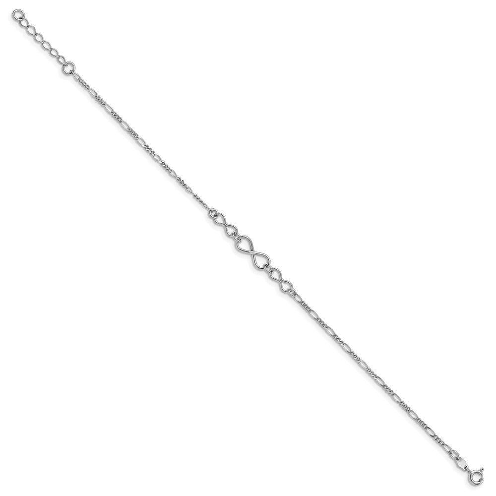 Sterling Silver Infinity W/1In Ext. Anklet