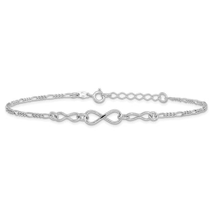 Sterling Silver Infinity W/1In Ext. Anklet