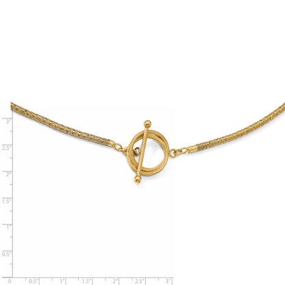 40.00 Inch Sterling Silver Gold-Plated D/C Toggle Bracelet/Necklace