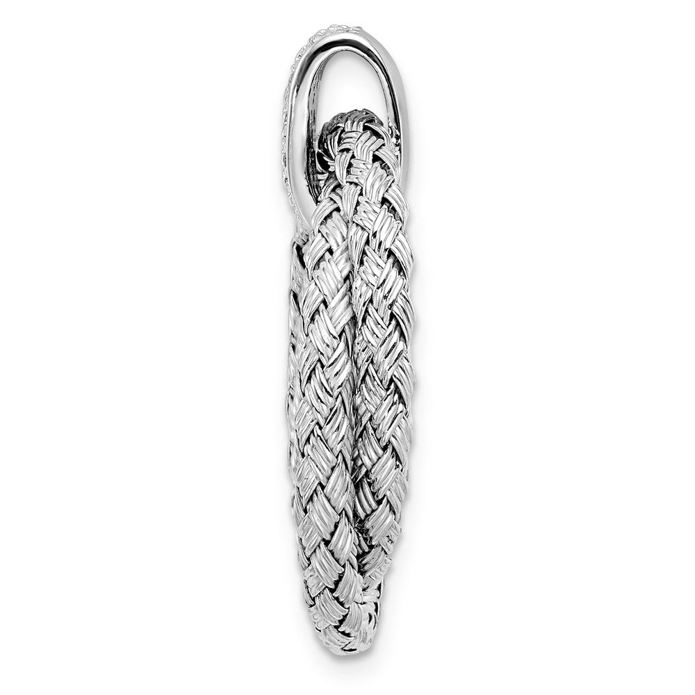 Sterling Silver Polished With Cz Braided Pendant