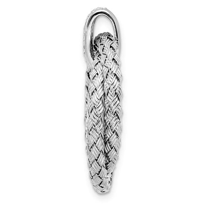 Sterling Silver Polished With Cz Braided Pendant