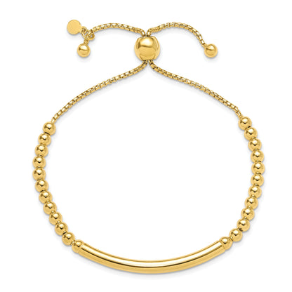 Sterling Silver Gold Plated Beaded Adjustable Bracelet