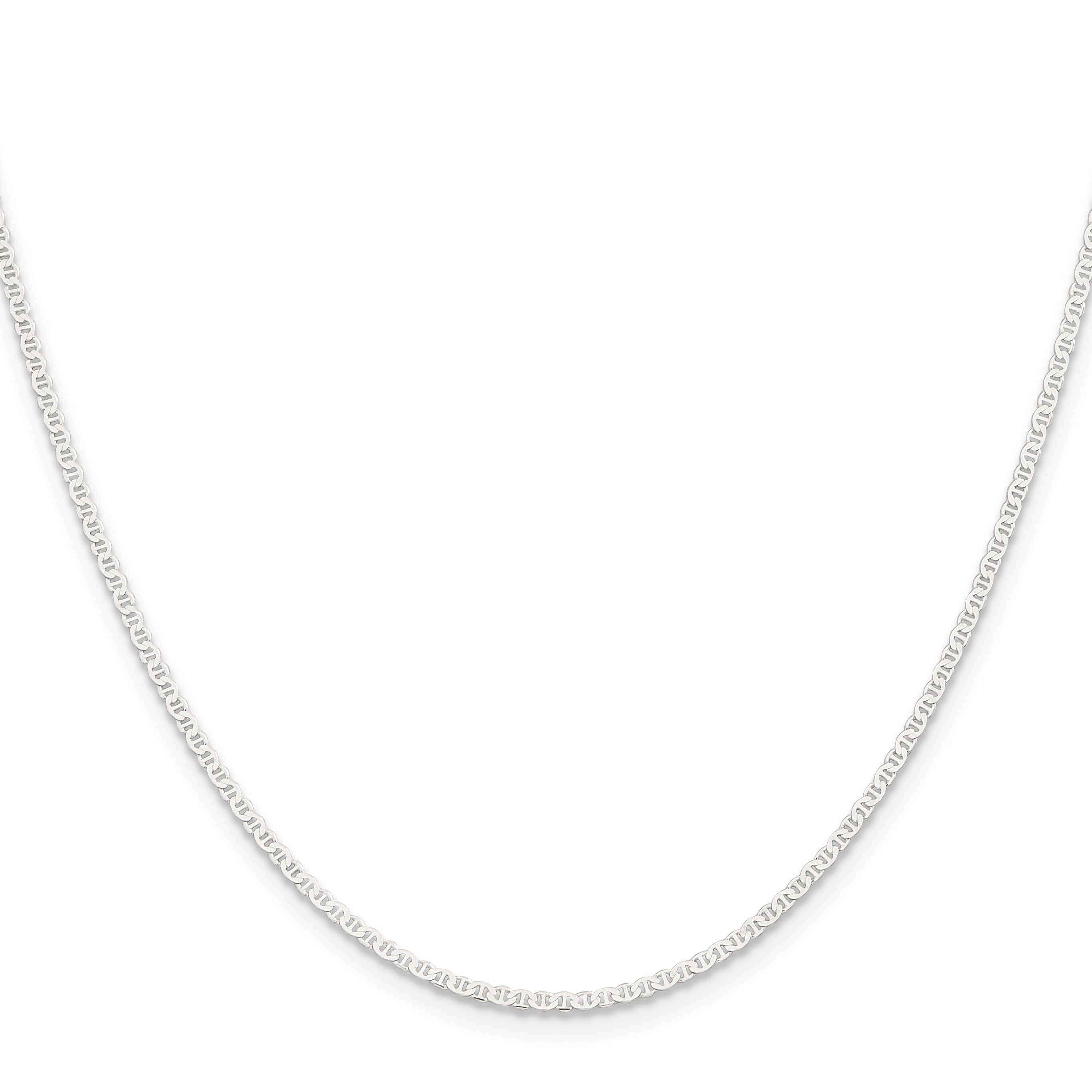16 Inch Sterling Silver 1.85mm Flat Anchor Chain Necklace
