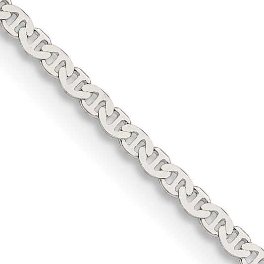 24 Inch Sterling Silver 1.85mm Flat Anchor Chain Necklace