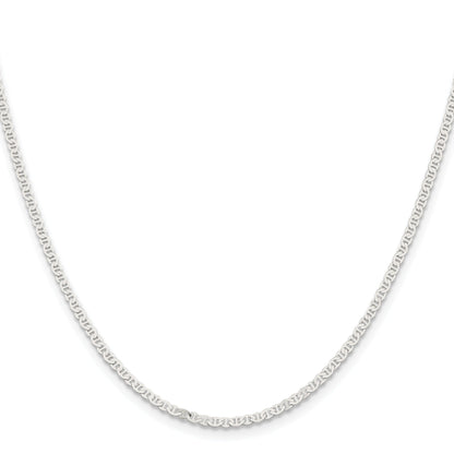 18 Inch Sterling Silver 2.25mm Flat Anchor Chain Necklace