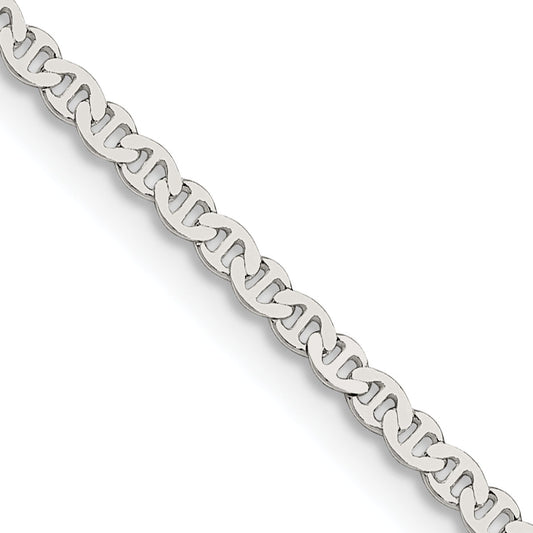 20 Inch Sterling Silver 2.25mm Flat Anchor Chain