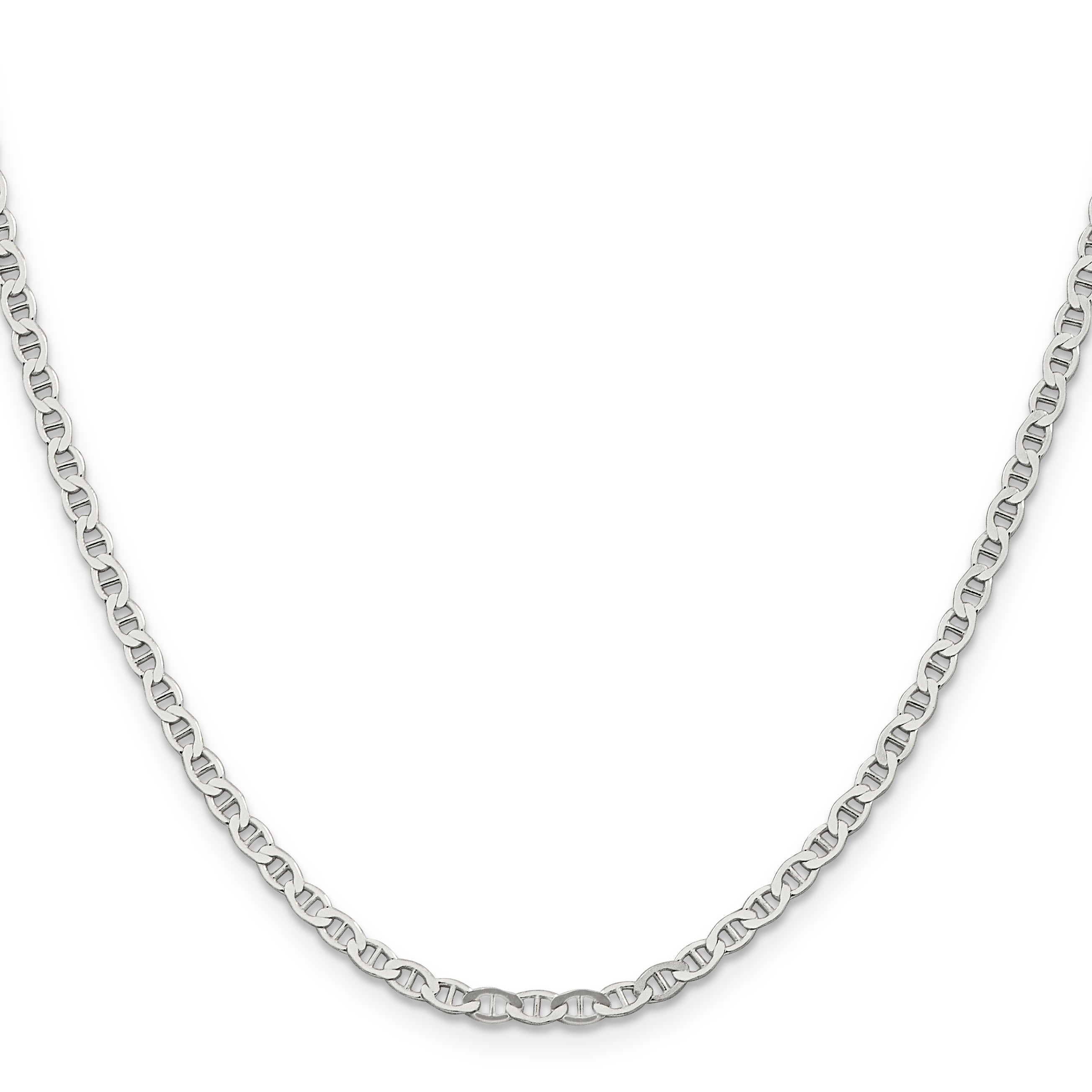 18 Inch Sterling Silver 3.1mm Flat Anchor Chain Necklace