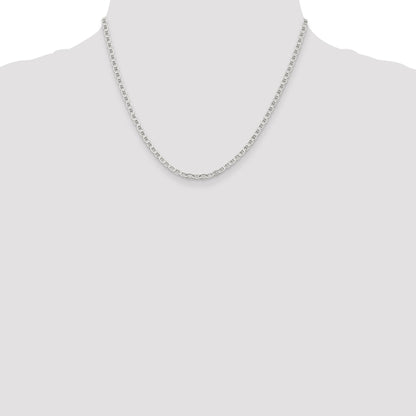 18 Inch Sterling Silver 3.1mm Flat Anchor Chain Necklace