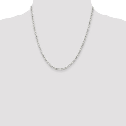 20 Inch Sterling Silver 3.1mm Flat Anchor Chain